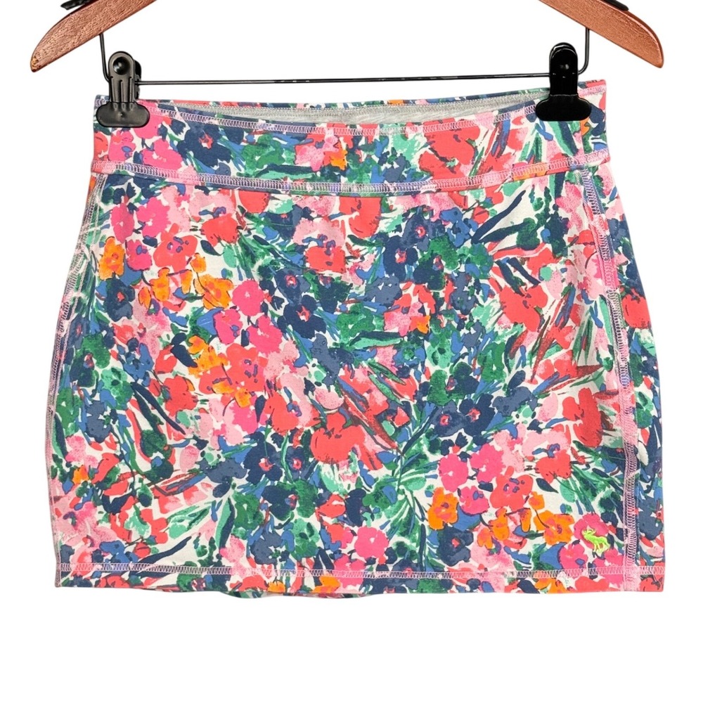 Abercrombie & Fitch Floral Mini Skirt Womens Large Perfect Stretch Boho Y2K Pink